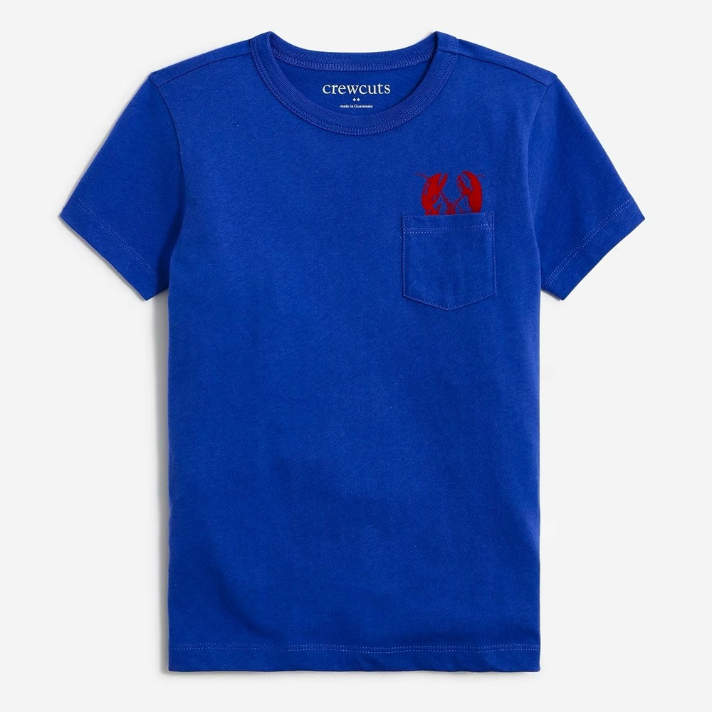J.Crew Factory Crewcuts Pocket Lobster Tee (Blue/Red) Size S (6-7)